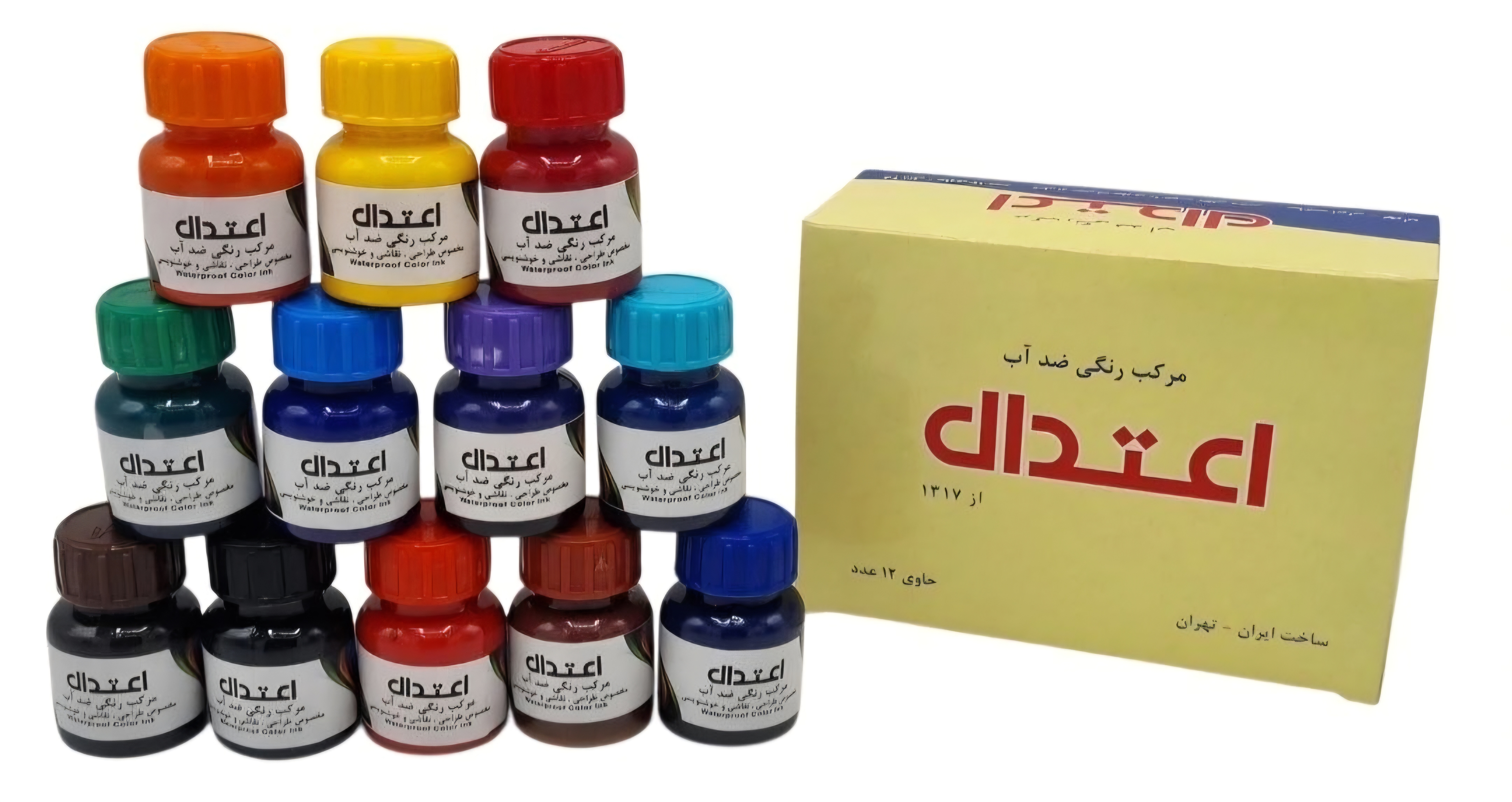 مرکب خوشنویسی رنگی ضد آب اعتدال کد ۱۰۳۴۳